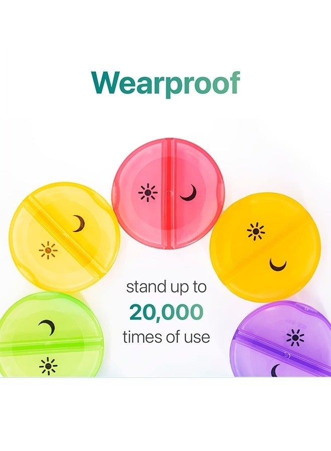 منظِّم الأقراص الأسبوعي 2 مرات في اليوم، صندوق أقراص السفر 7 أيام، صباحًا مساءً علبة الأقراص مرتين في اليوم، منظِّمات الفيتامينات اليومية المحمولة للأدوية، الفيتامينات، زيت السمك، المكملات الغذائية (شفاف) - Image 4